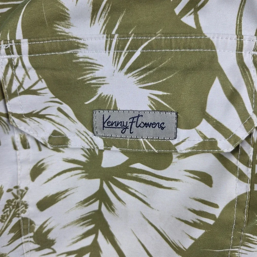 Kenny Flowers Bali Hai Palm Leaf Swim Trunks Shorts Mens Medium Tropical‎